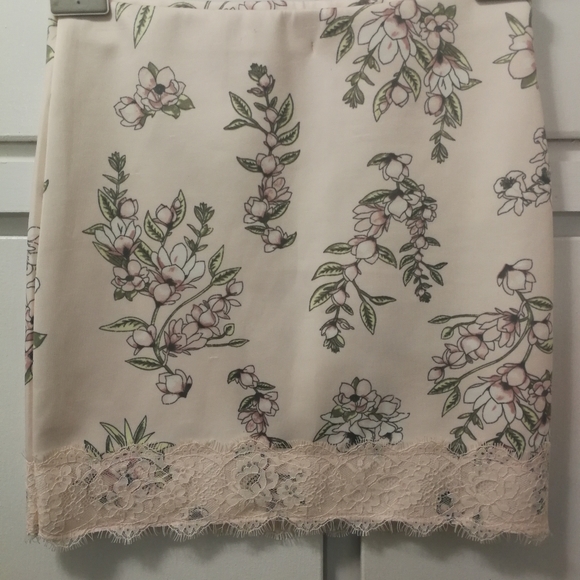 Pink Skirt w/Lace Trim - Picture 2 of 6